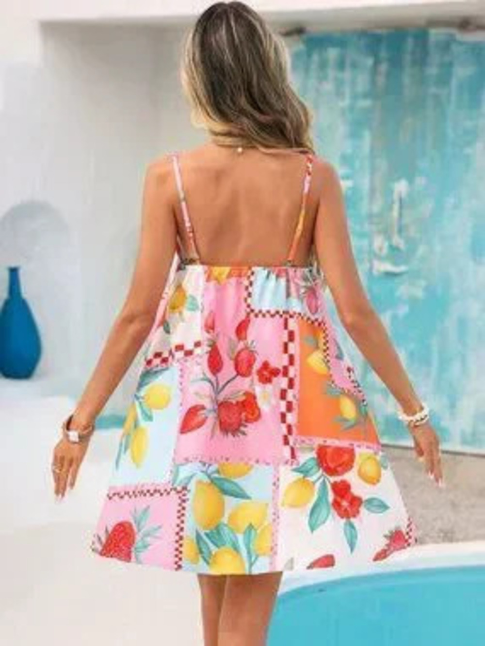 ZARA Multicolor Casual Women's fruist print a-line Mini Dress